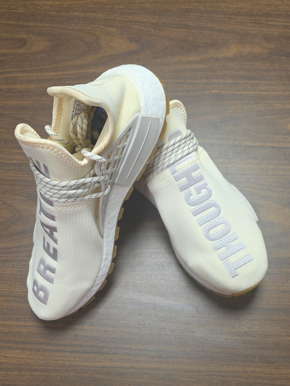 Adidas Pharrell Human NMD Trail Cream/Off White Men's 9.5 EG7737 NEW